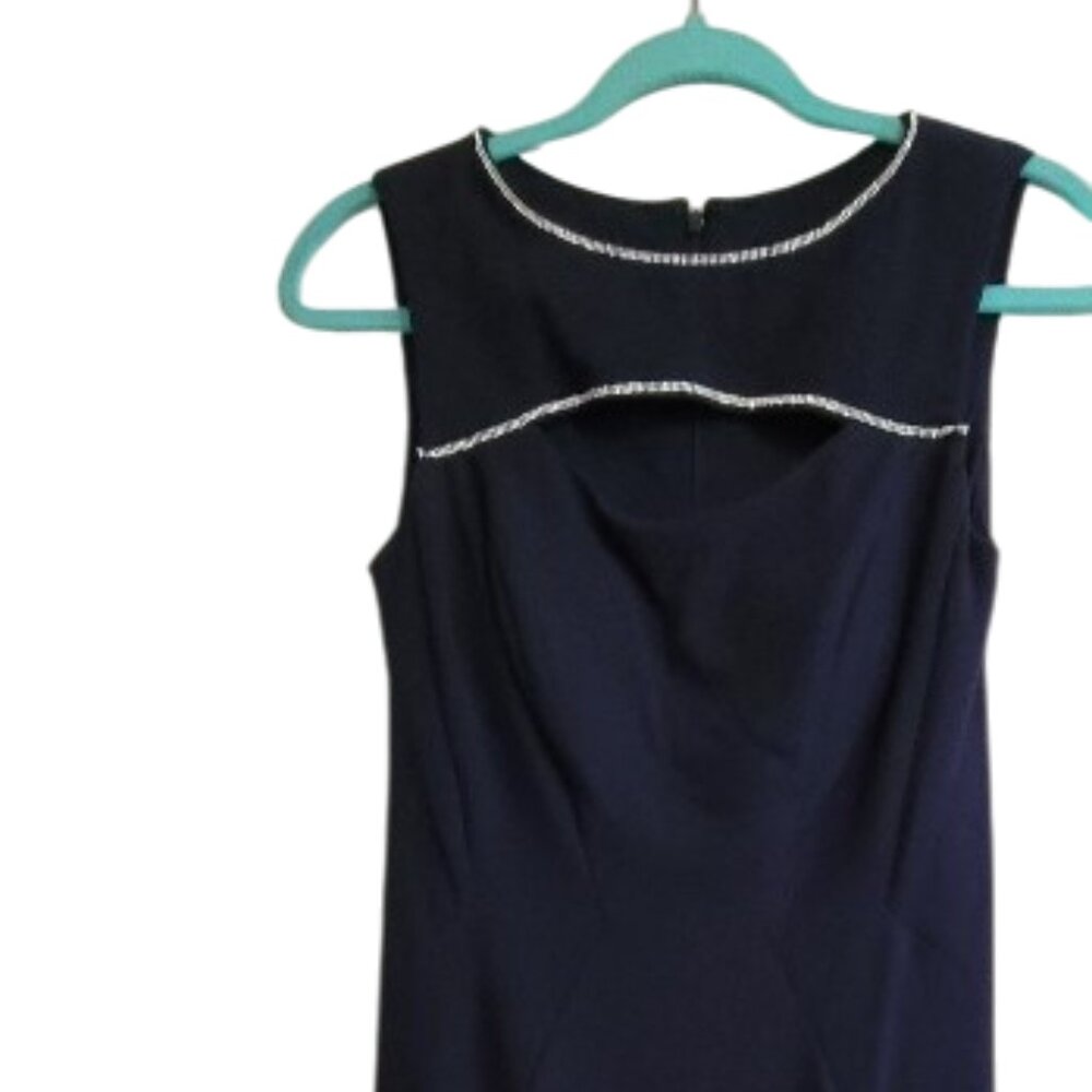 NEW Nightway Womens Navy Full Length Embellished Evening Dress Gown  Sz 4